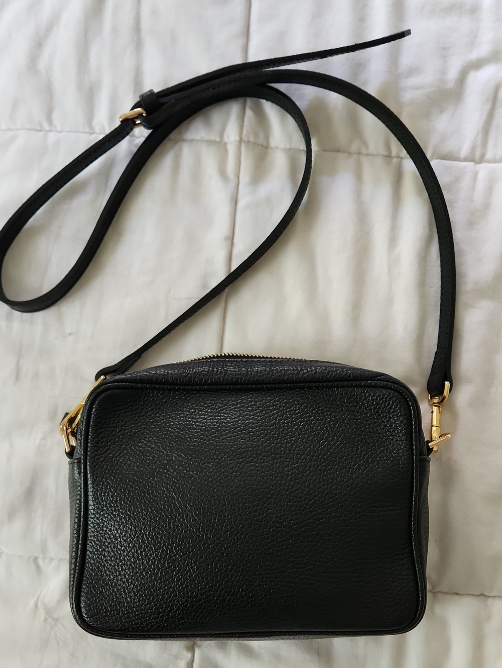 Quince Black Italian Leather Crossbody Bag - Picture 7 of 12